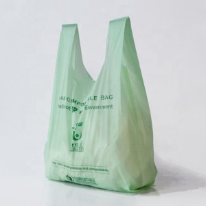 Compostable biodegradable shopping T-shirt bags