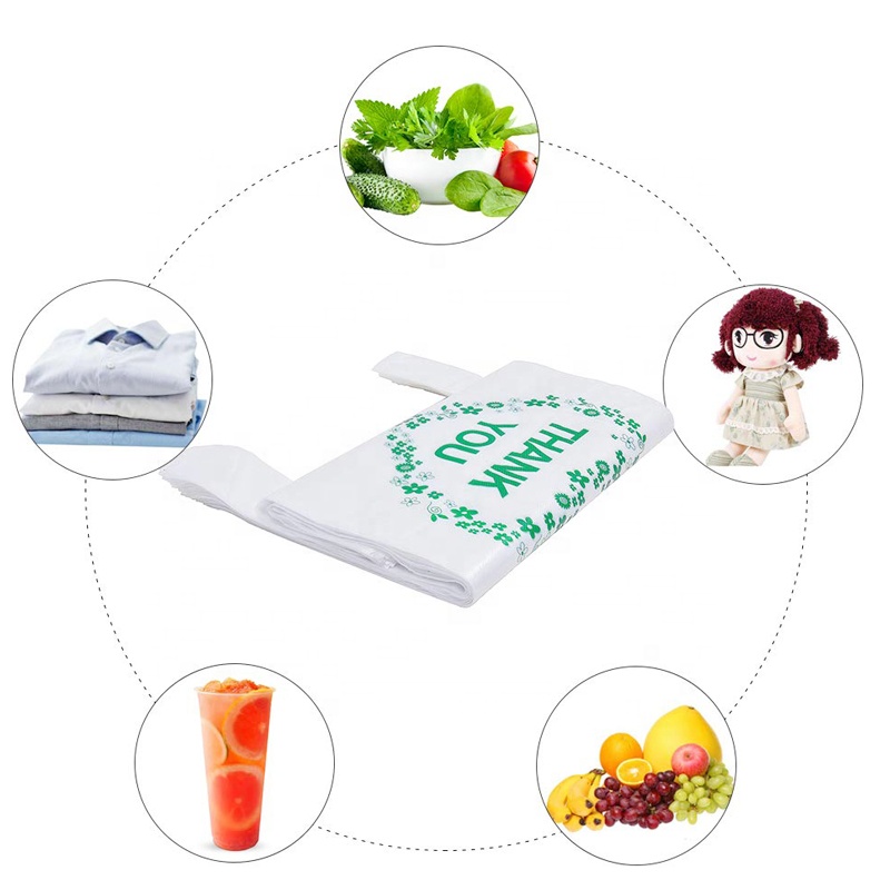 Compostable biodegradable shopping T-shirt bags